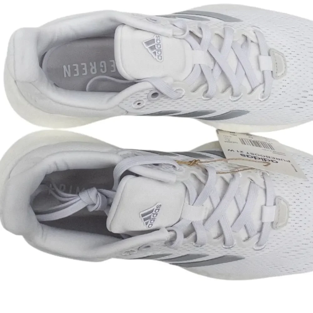 adidas PureBoost 21 White Running Shoes Sneakers Women's Size 7